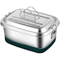 Miniatyrbillede 1 af 5: Rustfrit Stål Bento Beholder Med Lås Klips Design, Metalbeholdere, 1200ml 2-lags 2