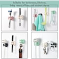 Miniatyrbild 3 av 7: Silikon tandborsthållare 6 st multifunktionskrok rakbladshållare vattentät självhäftande väggmonterad enkelkrok för vägg eller glas för upphängning White 3pcs