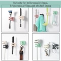 Miniatyrbillede 3 af 7: Silikone Tandbørsteholdere 6 stk Multifunktionel Krog Razorholder Vandtæt Selvklæbende Vægmonteret Enkelt Krog til Væg eller Glas til Ophængning White 3pcs