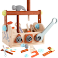 Miniatyrbild 1 av 7: Träverktygsset för barn, träleksak för småbarn med verktygslåda, Montessori STEM pedagogisk låtsaslek-byggleksak för 3 4 5 6 år gamla pojkar och flickor