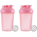 Miniatyrbild 1 av 4: Klassisk Loop Top Shaker-flaska, proteinshakerkopp med omrörningskula, multifunktionell vattenflaska Rosa