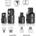 Miniatyrbilde 4 av 5: 4 stk. forhøyer- og reduksjonssett skralleadapterreduksjonsadaptere for 1/2\" 1/4\" 3/8\" drivhylser og bits