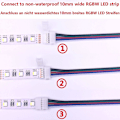 Miniatyrbillede 2 af 5: 10 stk. RGBW 5-bens kabelforbindelser til 10 mm LED-bånd, lysbåndsadapter uden lodning til at forbinde 2 LED-bånd
