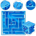 Miniatyrbild 3 av 4: Pusselbox för barn och vuxna, labyrintpussel presentbox (blå) 3D tredimensionell labyrint spargris för barns pusselleksaker, tidig utbildning, intelligens