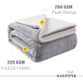 Miniatyrbilde 4 av 4: Teppe Tvilling Tykt Varm Teppe For Vinter Seng Super Myk Fuzzy Flanell Fleece/Ull Som Reversibel Fløyel Plysj Teppe (Lysegrå Tvillingstørrelse 60\"x80\"