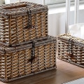 Miniatyrbilde 4 av 5: Imitert Rattan Skuffe Vevboks Elegant Hjemmedekorasjon 21x12x9cm