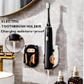 Miniatyrbild 3 av 7: Tandborsthållare för Badrum 2-pack, Elektrisk Tandborste Automatisk Inåtdragbar Fäste, Borrfri Självhäftande Väggmontering Elektriska Tandborstar Black & White