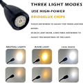 Miniatyrbilde 5 av 5: 12v-24v LED Leselys, RV-dimbar Leselampe med USB-lader, for Bobil Reisebil Trailer