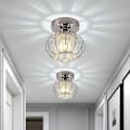 Miniatyrbilde 4 av 6: Mini Krystall Taklampe Moderne Krom Halvmontert Taklampe for Soverom Spisestue Stue Gang Chrome (Crystal Lampshade)