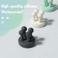 Miniatyrbild 7 av 7: Silikon tandborsthållare 6 st multifunktionskrok rakbladshållare vattentät självhäftande väggmonterad enkelkrok för vägg eller glas för upphängning White 3pcs