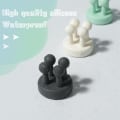 Miniatyrbillede 6 af 7: Silikone Tandbørsteholdere 6 stk. Multifunktionel Krog Razor Holder Vandtæt Selvklæbende Væghængt Enkelt Krog til Vægge eller Glas til Ophængning Purple
