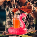 Miniatyrbillede 4 af 7: Flamingo kopholder, oppustelig drikkeholder til pool, spabad, svømmebad, strandflyder, coaster, vandlegetøj, hawaiiansk luau-festdekoration pink 24 PACK