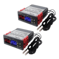 Miniatyrbilde 1 av 4: 2x Stc-3008 Dobbel Digital Inkubator Termostat Display Temperaturkontroller 12v
