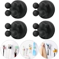 Miniatyrbild 1 av 7: Silikon tandborsthållare 6 st multifunktionskrok rakbladshållare vattentät självhäftande väggmonterad enkelkrok för vägg eller glas för upphängning Black 4pcs