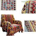 Miniatyrbillede 2 af 5: Boheme Geometrisk Kasttæppe, Boho Stof Sofa Kasttæppe Dækker Til Sofa Seng Stol Stue, Soveværelse