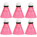 Miniatyrbild 3 av 5: 6-pack Plast Badmintonboll Hållbar Sportträning Boll Shuttlecocks Spela Bollar för Utomhus Skolövning Tillbehör - Rosa