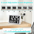 Miniatyrbild 4 av 6: Väckarklocka, Digital Klocka, Elektrisk Digital Klocka med 5,5\" LED-Display, Ljusstyrka, Justerbar Volym, Datum och Temperatur, Bordsklocka för Sängar white