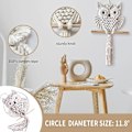 Miniatyrbillede 5 af 5: Ugle Gobelin, Ugle Macrame Vægophæng Gobelin Kunst Dekor Håndlavet Vævet Boho Gobelin Ornament Ugle Macrame Gobelin