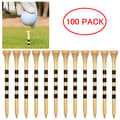 Golf Tee, 70 mm, Bambustre i primærfarge, 100-pakning
