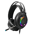 Pikkukuva 1 / 3: Peliheadset Mikrofonilla Kuulokkeet Rgb Valo Surround Ääni Usb Langallinen Pelaaja Kuulokkeet (musta)