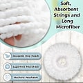 Miniatyrbilde 4 av 5: Erstatningshoder for mopp med roterende funksjon - 360° roterende mikrofibermoppefyll - Superabsorberende, universell - For hardtre, fliser, laminat og mer 3-pakning