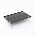 Miniatyrbillede 1 af 4: Mini Foldbar Bord Bærbar Picnic Bord Ultralet Camping Bord Aluminium Bordplade Rustfrit Stål Stativ Til Fiskeri Camping Picnic (1 stk, Sort)