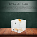 Miniatyrbillede 2 af 3: Klar Akryl Display Donation Box Stemmeboks Billet Forslag Beholder