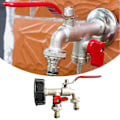 Miniatyrbillede 3 af 4: 1/2\" Dobbelt Havehane, 1000l Tankhane IBC Vandtank Adapter Regnvand Opsamlingshane