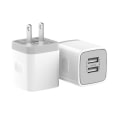 Miniatyrbilde 1 av 3: USB-vegglader, laderadapter, 2-pakke 2,4A dobbel port hurtigladerplugg Cu