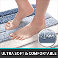 Miniatyrbilde 4 av 4: Badematte 15,7 x 23,6 tommer Sklisikker badematte Superabsorberende vann, maskinvaskbar, mikrofiber absorberende badegulvmatte, blå