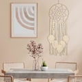 Miniatyrbillede 7 af 7: Macrame Drøm Fangst Stor Drøm Fangere til Soveværelse Boho Væghængende Dekoration med 5 Vævede Blade Kvaster Hjem Dekoration Ornament 5 Leafs