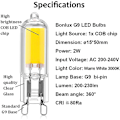 Miniatyrbillede 5 af 5: 5 stk. 2W G9 Kapsel Base COB LED Pære 220V 200 Lumen 10W-20W Halogen Pære Ækvivalent Til Lysekrone Bordlampe Vægskærm Varmt Hvidt 3000K [energi C