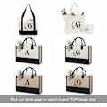 Miniatyrbillede 6 af 6: Initial Jute/Canvas Tote Bag, Personlig Gavepose, Velegnet til Bryllup, Fødselsdag, Strand, Ferie, er en God Gave til Kvinder, Mor, Lærere, Venner