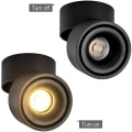 Miniatyrbilde 2 av 4: 12w LED-downlights, justerbar lampehusvinkel, takvegglampe, LED-takbelysning, 10x10x10cm (svart-3000k) [energiklasse A+]