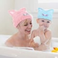 Miniatyrbillede 2 af 5: 2 stk. Mikrofiber Håndklæde Wrap, Sød Øre Hætte Badeværktøj H Turban (, )
