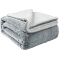 Miniatyrbilde 1 av 4: Teppe Tvilling Tykt Varm Teppe For Vinter Seng Super Myk Fuzzy Flanell Fleece/Ull Som Reversibel Fløyel Plysj Teppe (Lysegrå Tvillingstørrelse 60\"x80\"