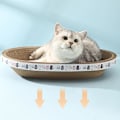 Miniatyrbild 4 av 6: Kattklösbräda | Kattklösare | 2 i 1 ovalformad kattklösare kartong | Inomhus kattmöbler klösstolpe för inomhuskatter sovande M