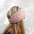 Miniatyrbillede 4 af 7: Varmt Strikket Pandebånd til Kvinder Vinter Ørevarmere Hæklet Hovedbind Tykt Fleeceforet Hårbånd 4pcs Knot Style SetB01UK