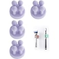 Miniatyrbillede 1 af 7: Silikone Tandbørsteholdere 6 stk Multifunktionel Krog Barbermaskineholder Vandtæt Selvklæbende Vægmonteret Enkeltkrog til Væg eller Glas til Ophængning Purple 4pcs