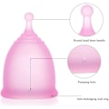 Miniatyrbilde 5 av 5: Menseskopp + Sterilisert Oppbevaringsboks - Alt du trenger for å starte din menstruasjonskoppreise! - Kvinnelig hygiene - Lilla (L)