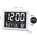 Miniatyrbild 2 av 6: Väckarklocka, Digital Klocka, Elektrisk Digital Klocka med 5,5\" LED-Display, Ljusstyrka, Justerbar Volym, Datum och Temperatur, Bordsklocka för Sängar white