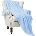 Miniatyrbilde 1 av 5: Flanellpute, 127x178 Cm Myk Sofa Pledd, Waffle Fleece Pledd For Sofa, Babyblå Pledd