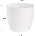 Miniatyrbild 2 av 3: Blomkruka, Plastkruka, Set om 2, Rund Form, Blomkruka (vit, 20 cm)