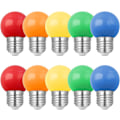 Miniatyrbild 1 av 5: 10-pack 1W E27 LED Färgade Glödlampor, motsvarande 10W Glödlampa, 1W G45 Färgade Energisnåla Glödlampor, Mini Globe Glödlampa, Röd Grön Blå Eller