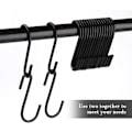 Miniatyrbilde 5 av 5: 20-pakning 6 cm rustfrie S-kroker i rustfritt stål, multifunksjonelle S-kroker for oppheng til kjøkken, bad, soverom og kontor, matt svart