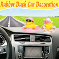 Miniatyrbilde 4 av 6: 2 stk. Gummiandekk Dekorasjon til Bil Dashbord Gul And med Hatt Solbriller Kjede Donut Gitar for Badeleker Baby Shower Leke Soveromsdekorasjoner