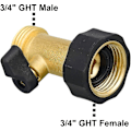 Miniatyrbillede 2 af 3: Slangeventil, Robust Messing Havevandsslangeforbindelse, 3/4 Tomme, 2-pak med Ekstra 4 Skiver