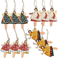 Miniatyrbild 1 av 5: Jultomte-prydnader för julgran, dansande flygande tennänglar (set med 12)