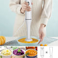 Miniatyrbillede 6 af 8: Håndholdt stavblender til suppe, elektrisk, SOKANY 200W stavblender til suppe, håndholdt foodprocessor til køkken, 2 hastigheder håndholdt stavblender til suppe til sa White