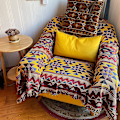 Miniatyrbillede 3 af 5: Boheme Geometrisk Kasttæppe, Boho Stof Sofa Kasttæppe Dækker Til Sofa Seng Stol Stue, Soveværelse